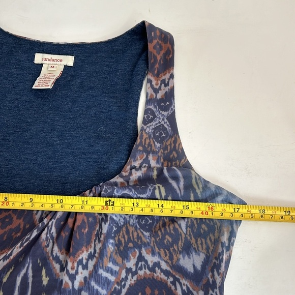 Sundance navy tiered sleeveless racerback maxi dress aztec print lined - Picture 13 of 15